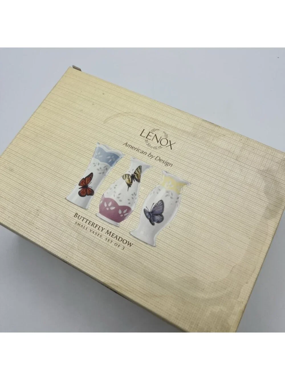 Lenox Butterfly Meadow Small Vases Set of 3 New in Box
